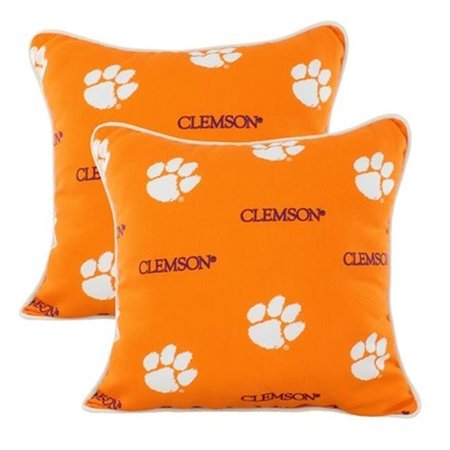 COLLEGE COVERS College Covers CLEODPPR 16 x 16 in. Clemson Tigers Outdoor Decorative Pillow; Set of 2 CLEODPPR